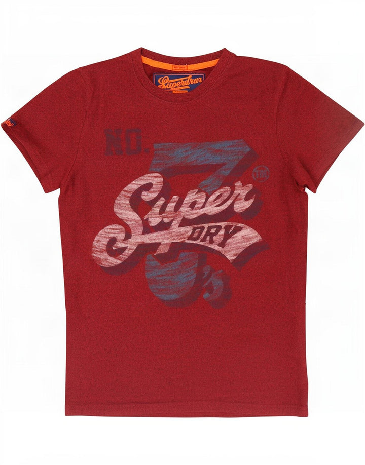 Superdry Grafisk T-shirt top til mænd, stor rødbrun flækket bomuld