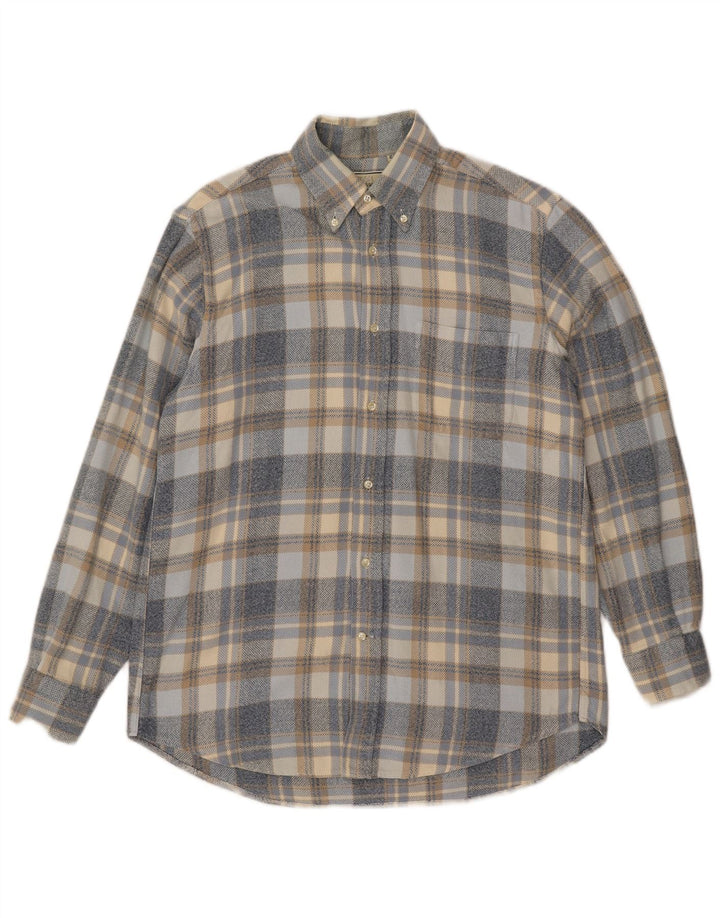 Norton & Wilson Herre Flanellskjorte Str. 40 15 3/4 Medium Blue Check