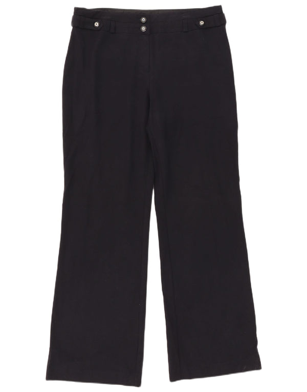 Marks & Spencer Womens Casual Trousers UK 14 Large W33 L32 Navy Blue