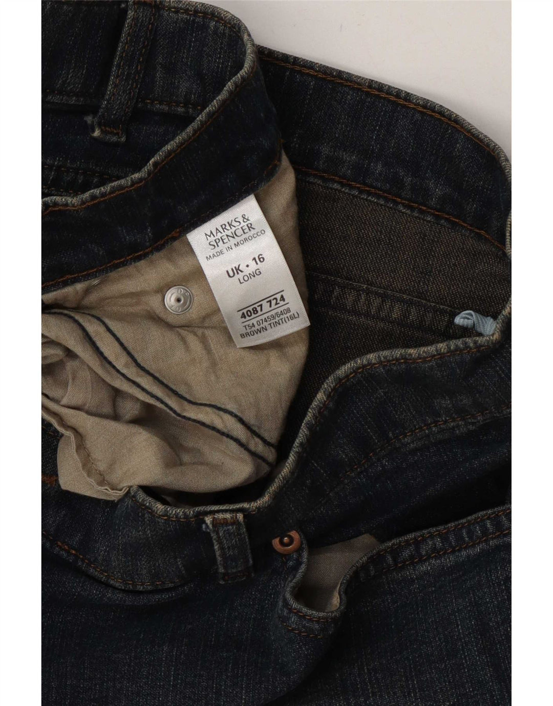 Marks & Spencer Dame Bootcut Jeans UK 16 Large W34 L31 Blue Cotton
