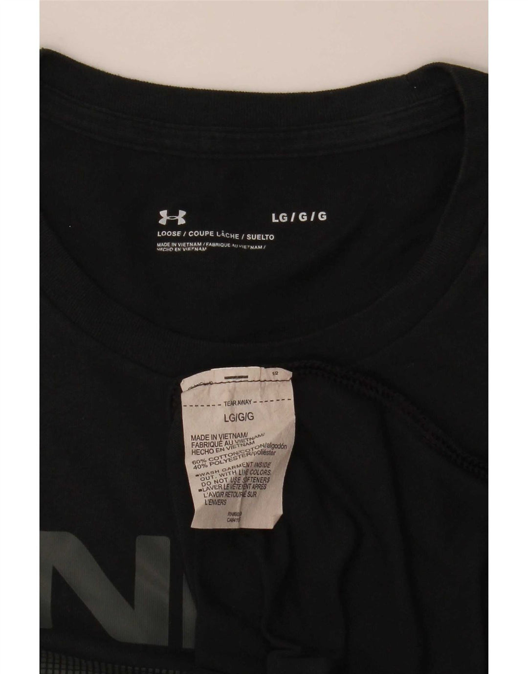 Under Armour Herre grafisk T-shirt Top Stor sort bomuld