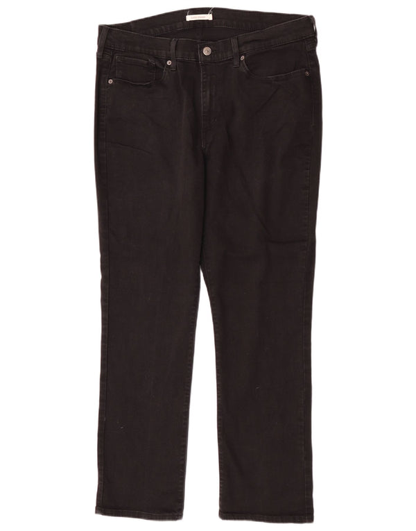 Levi's Dame Klassiske Straight Jeans US 16 XL W33 L30 Sort Bomuld