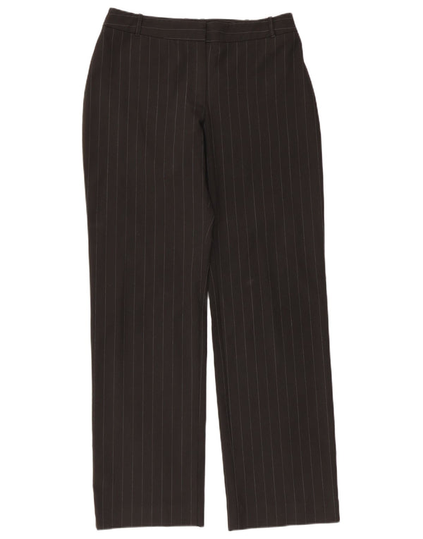 Oasis Dame Lige Casual Bukser UK 10 Small W30 L30 Black Pinstripe