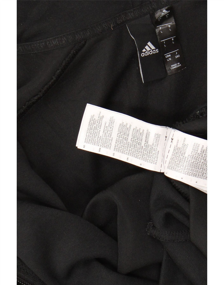 ADIDAS Hættetrøje med lynlås til mænd Stor sort bomuld