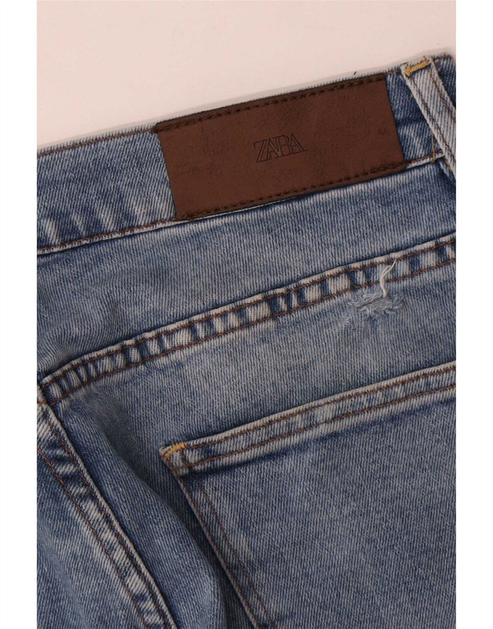 Zara Mens Cropped Jeans Large W32 L24 Blå