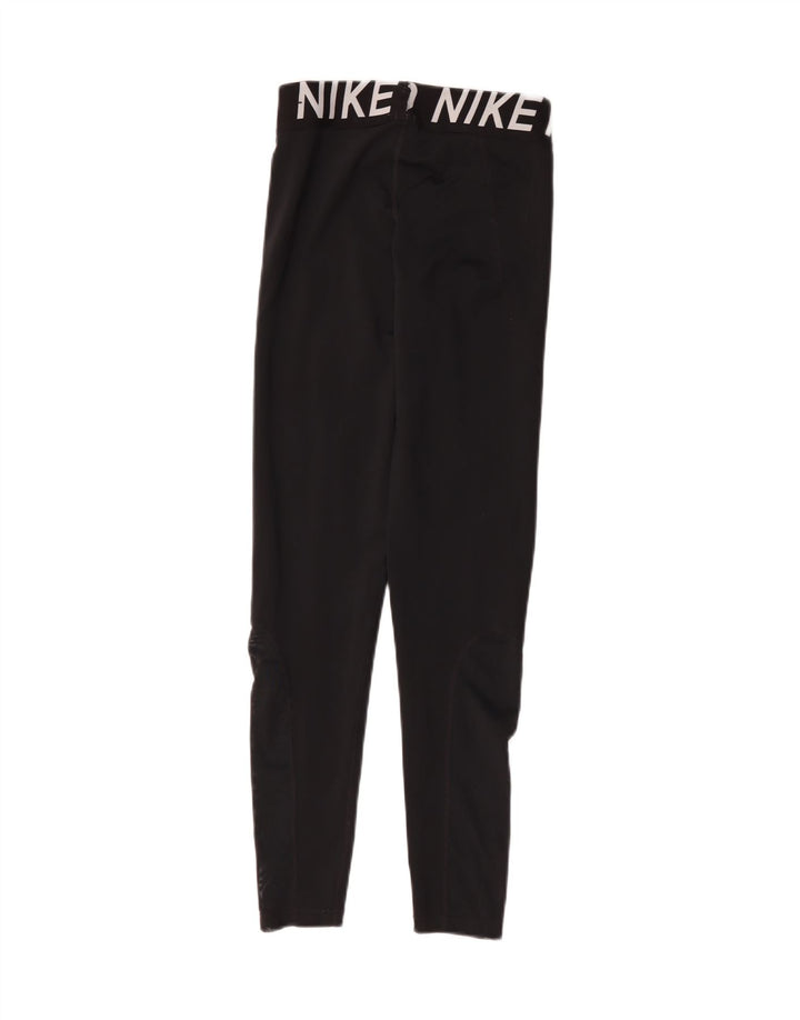 Nike Dame Grafiske Leggings UK 12 Medium Sort Polyester