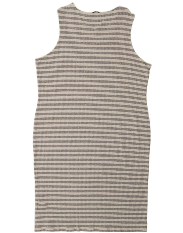 Marks & Spencer Dame Ærmeløs Bodycon Kjole UK 22 3XL Gråstribet