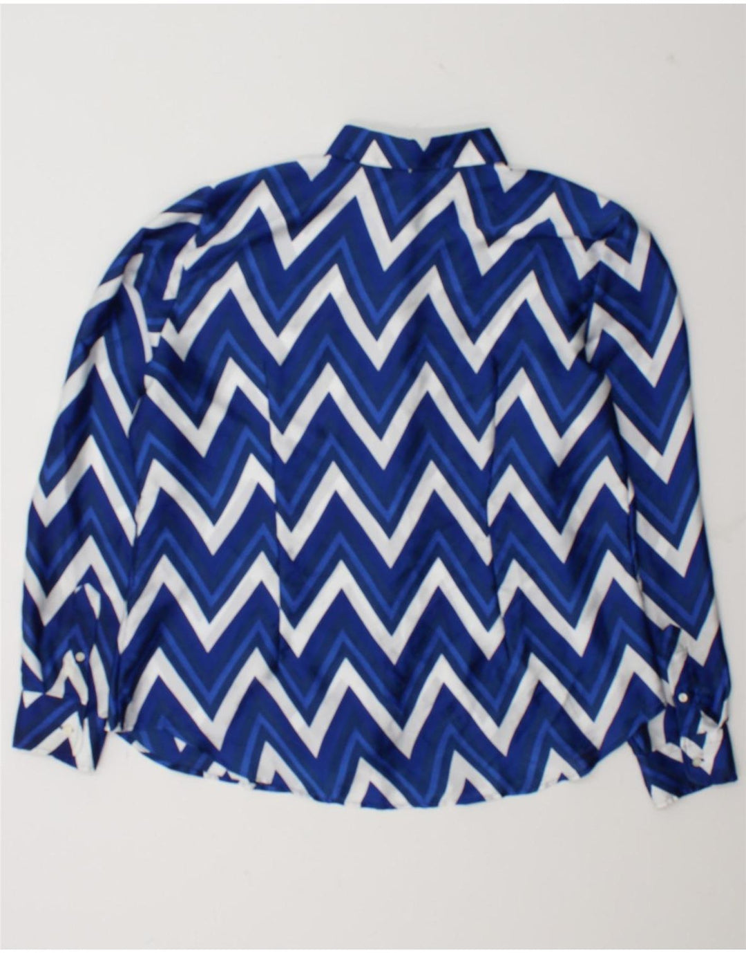 Ralph Lauren Dameskjortebluse UK 18 XL Blå Chevron Polyester
