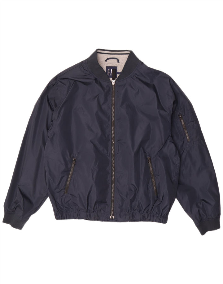 Gap Herre Bomber Jacket UK 40 Large Navy Blue Polyester