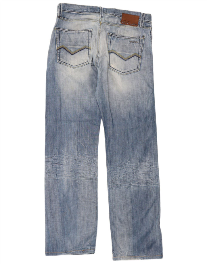 Energie Herre Distressed Straight Jeans W34 L36 Blå Bomuld