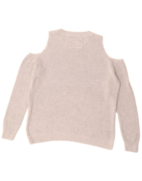 SUPERDRY Dame grafisk bådhals sweater UK 14 Medium Grey