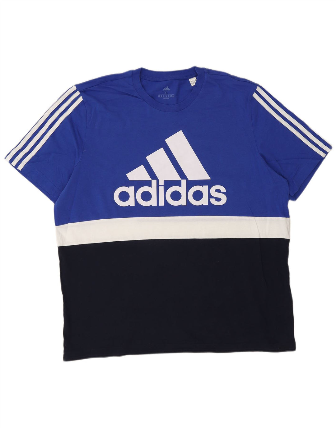 Adidas Herre grafisk T-shirt Top XL Blå Colourblock