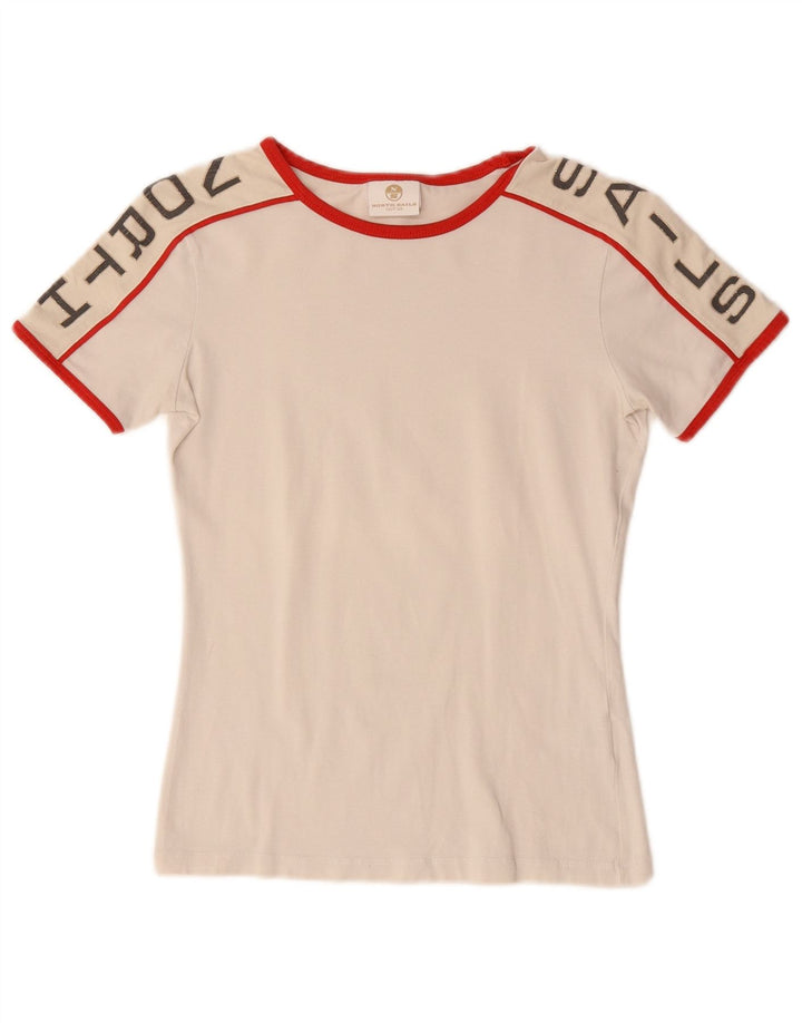North Sails Dame Grafisk T-Shirt Top UK 6 XS Hvid