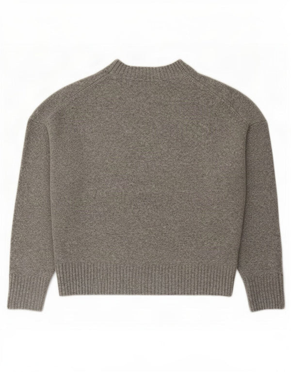 Zara Dame Oversized Crew Neck Jumper Sweater UK 10 Small Grey