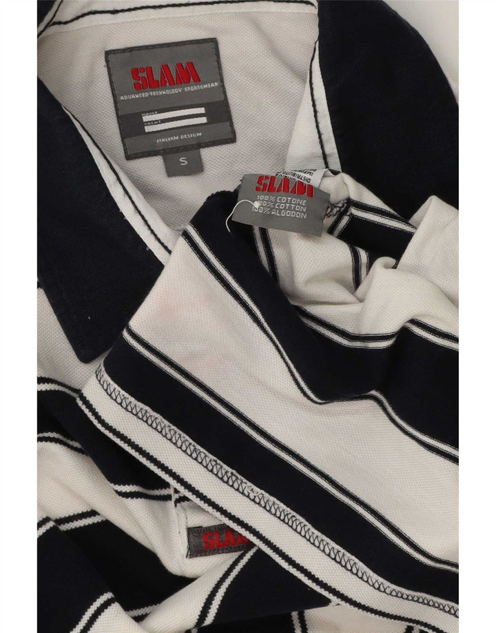 Slam herre polo shirt lille hvid stribet bomuld