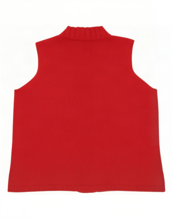 Ralph Lauren Dame Vest Tank Top UK 20 2XL Rød Bomuld