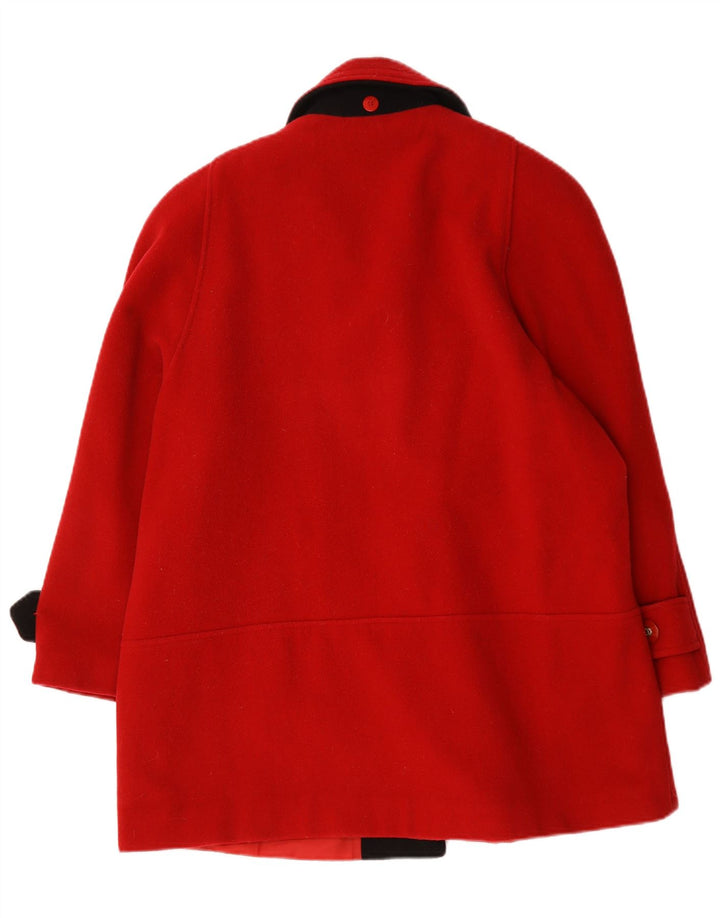 CLASSIC Dame Oversized Overfrakke UK 12 Medium Rød Uld