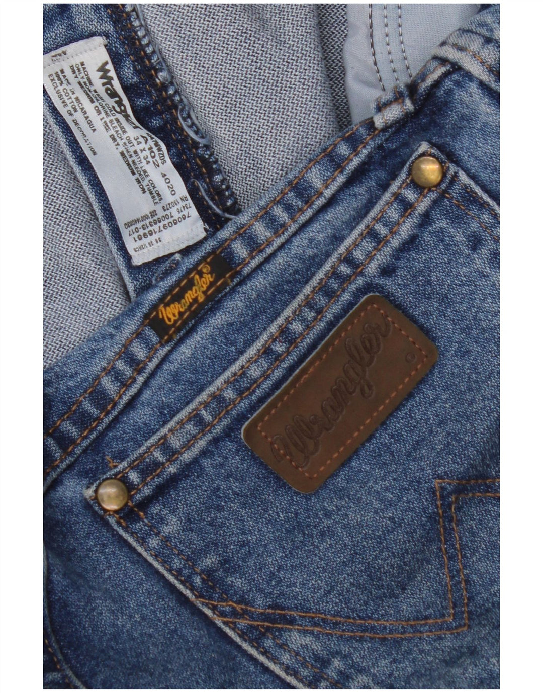 WRANGLER Straight jeans til mænd W34 L34 blå bomuld
