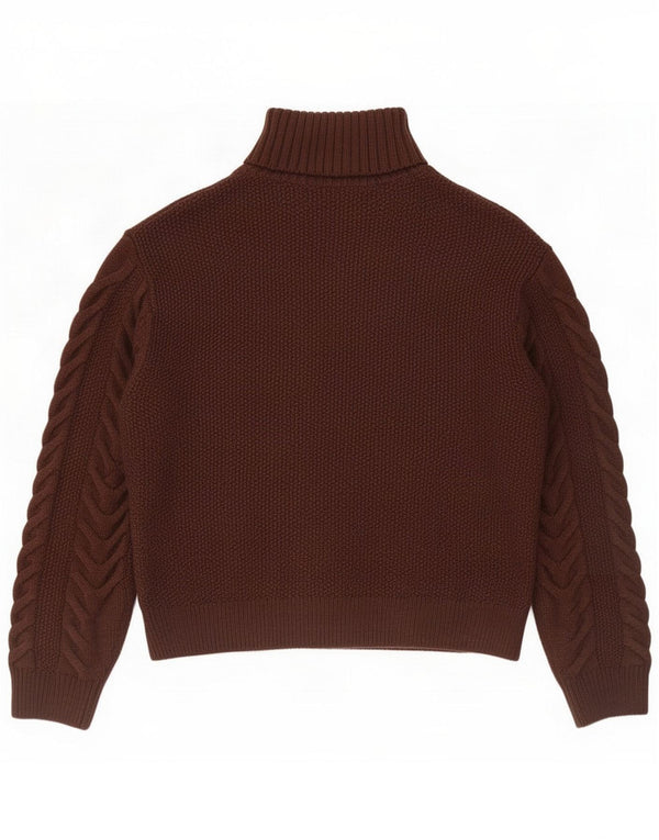 Marks & Spencer Womens Roll Neck Jumper Sweater UK 14 Medium Brown Acrylic