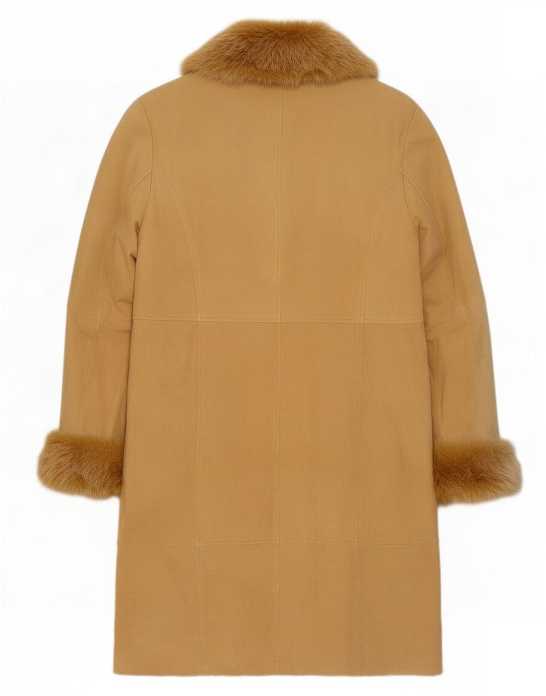 Vintage ruskindsfrakke til kvinder EU 38 Medium Beige Læder