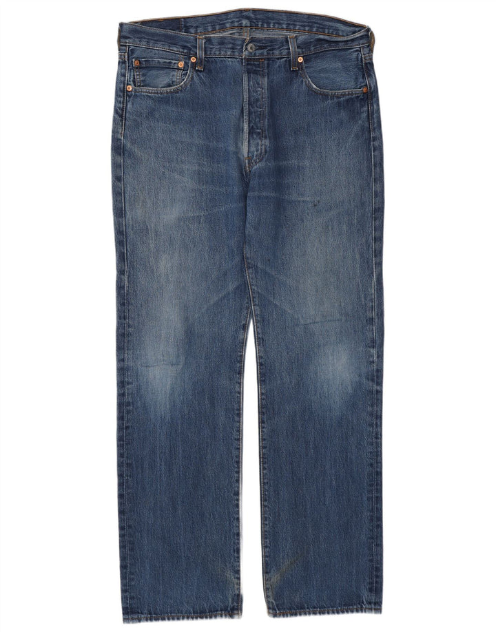 Levi's Herre 501 Straight Jeans W36 L32 Blå