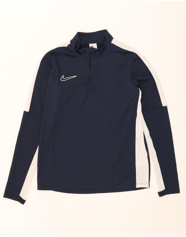 Nike Mens Dri Fit Pullover Tracksuit Top Medium Navy Blue Colourblock