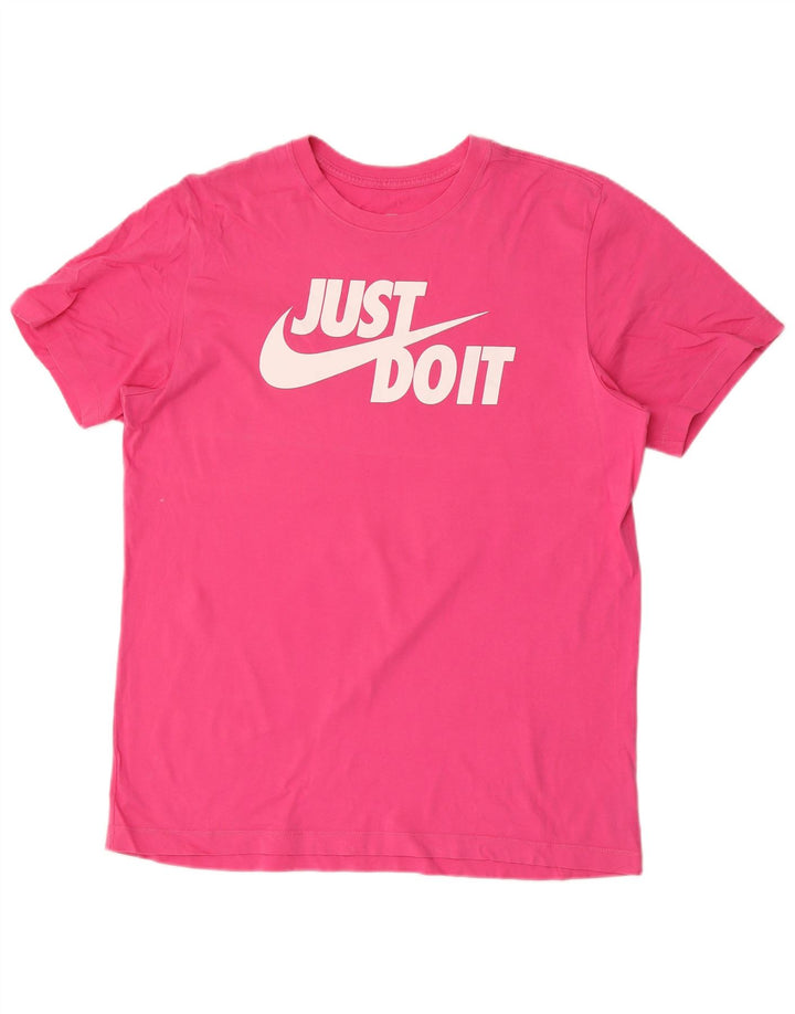 NIKE Grafisk T-shirt top til mænd Stor Pink Bomuld