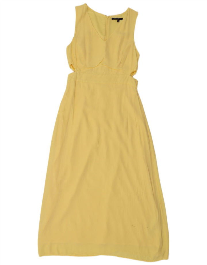 French Connection Dame ærmeløs Maxikjole UK 12 Medium Yellow Viscose