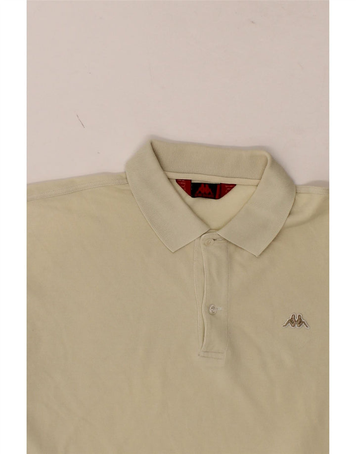 KAPPA Mens Polo Shirt Medium Beige Cotton Vintage Kappa and Second-Hand Kappa from Messina Hembry 