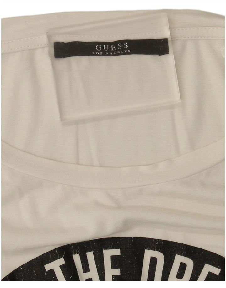 Guess Grafisk T-Shirt Top til kvinder UK 20 2XL Hvid