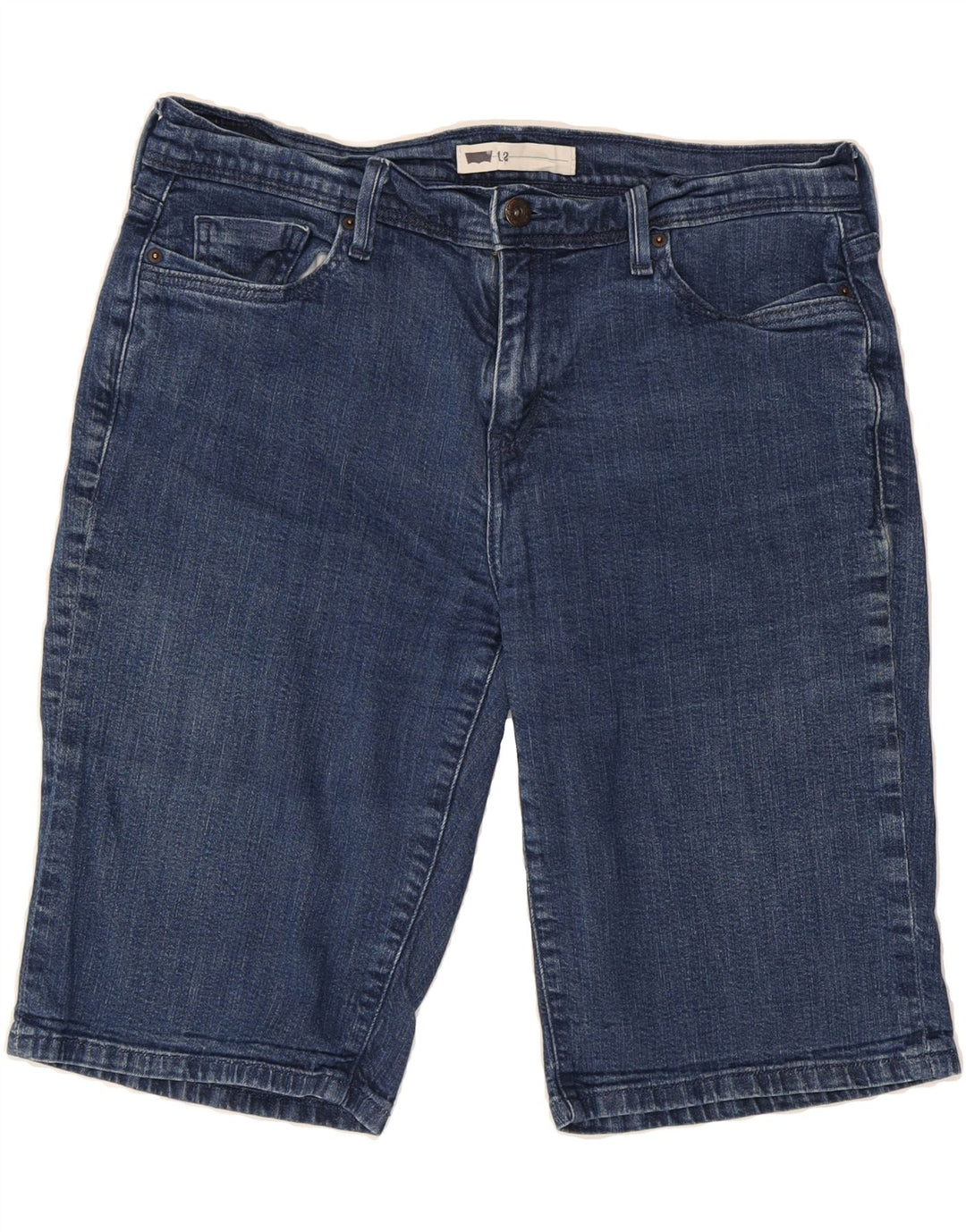 LEVI'S Womens Denim Shorts W31 Medium Navy Blue Cotton Vintage Levi's and Second-Hand Levi's from Messina Hembry 