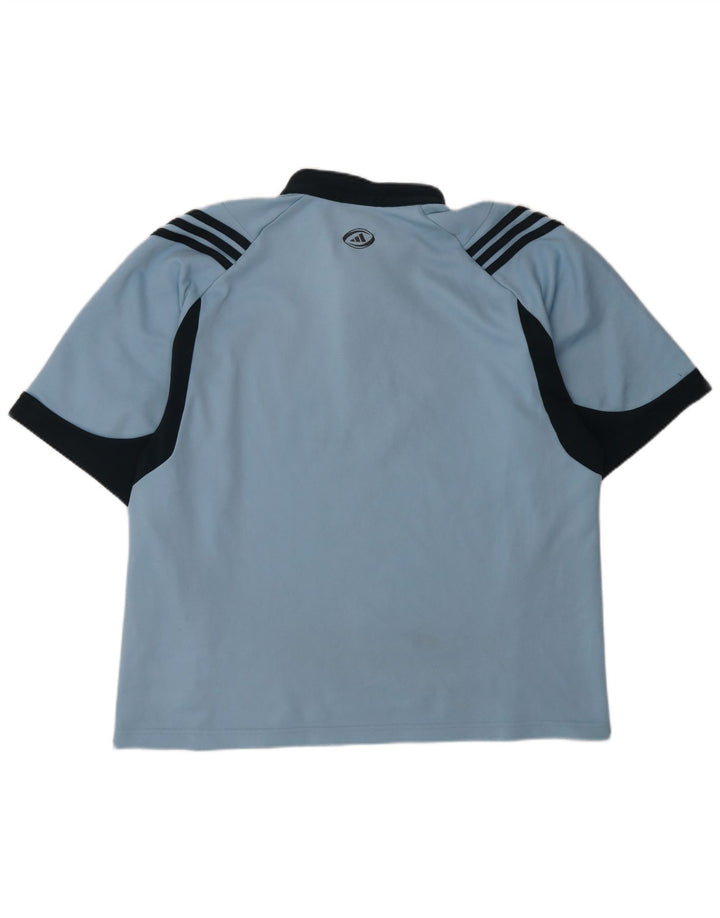 Adidas Polo Shirt til mænd, stor blå farveblok polyester