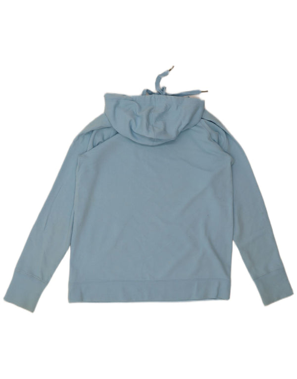 Champion Dame Grafisk Hoodie Jumper UK 14 Medium Blue Cotton