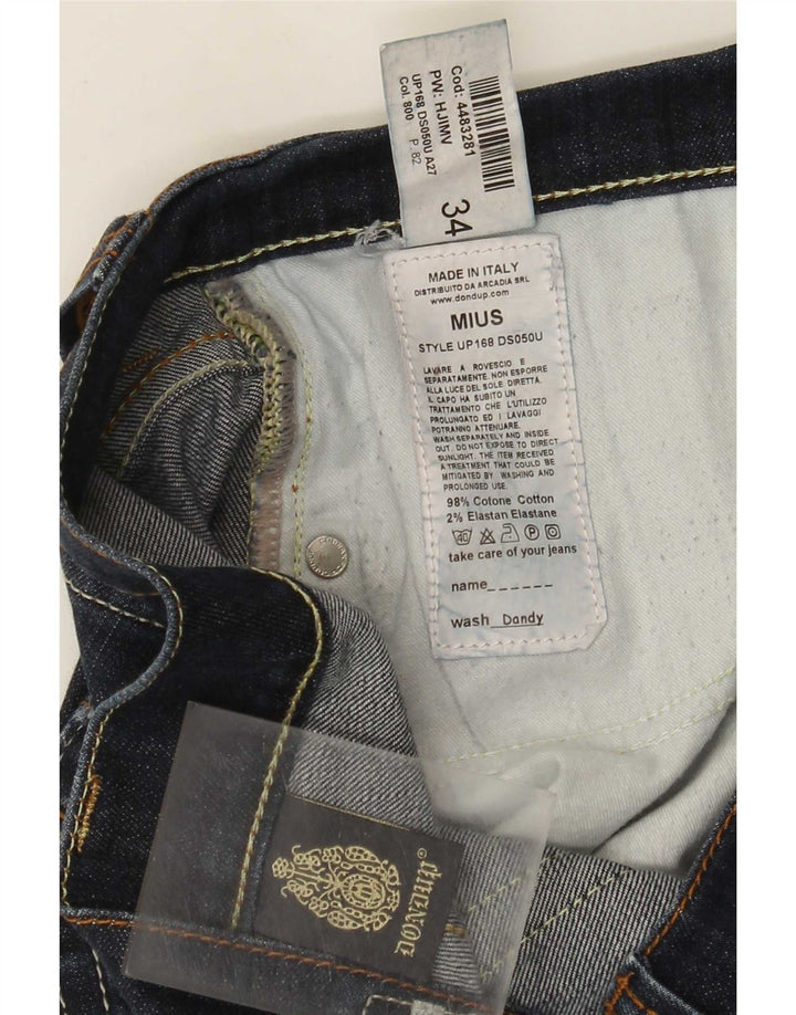 Dondup Dame Straight Jeans W34 L25 Marineblå Bomuld