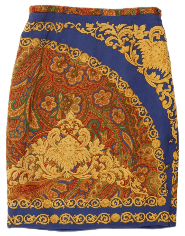Vera da Pozzo Dame Pencil Skirt IT 44 Medium W28 Multicolored Paisley