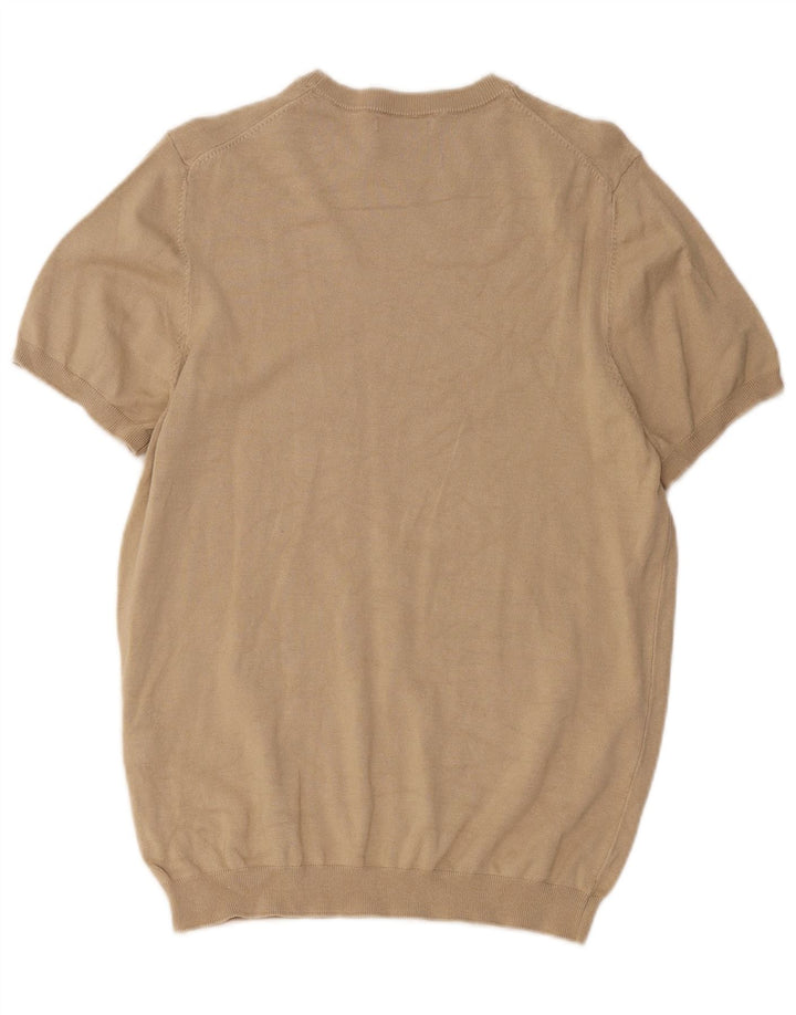 Zara Herre T-Shirt Top Lille Beige Viscose
