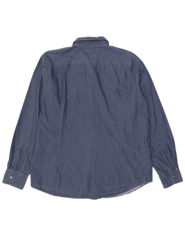 Hugo Boss Herre Slim Fit skjorte 2XL Blå Argyle/Diamond Bomuld