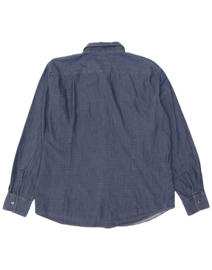 Hugo Boss Herre Slim Fit skjorte 2XL Blå Argyle/Diamond Bomuld