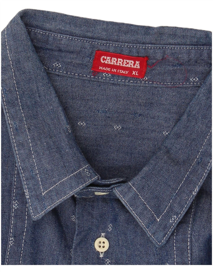 Carrera herreskjorte XL marineblå geometrisk