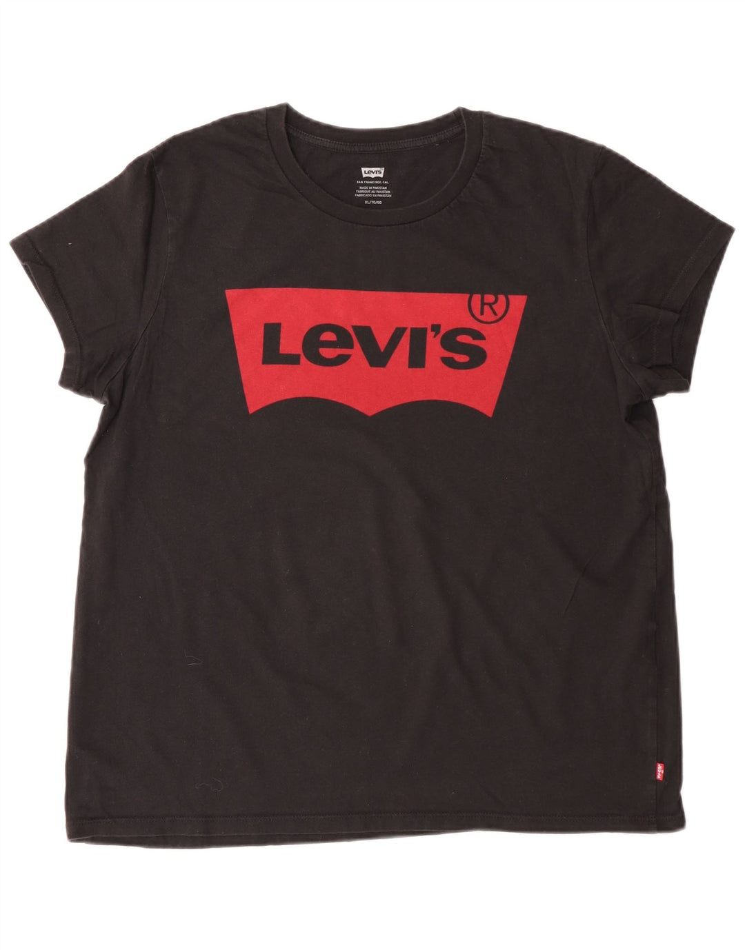 LEVI'S Grafisk T-shirt top til kvinder UK 18 XL Sort