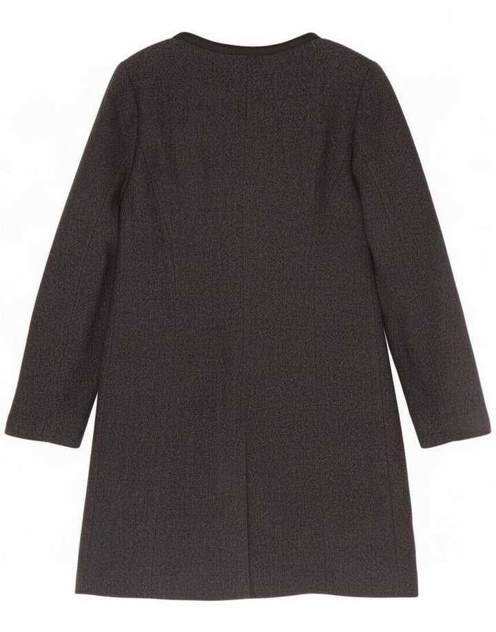 Sinequanone Womens Open Overcoat EU 40 Medium Grey Virgin Wool