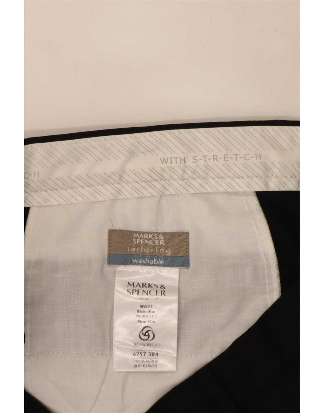 Marks & Spencer Herre Pegged Suit Bukser W36 L31 Sort Polyester