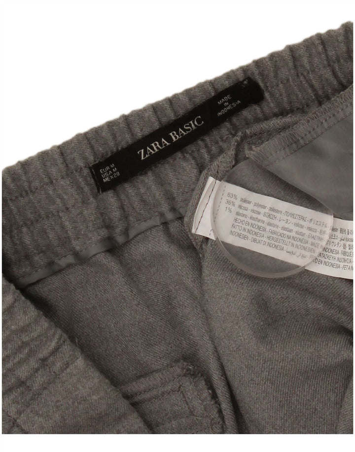 Zara Straight Cropped Bukser Medium W28 L25 Grå Polyester