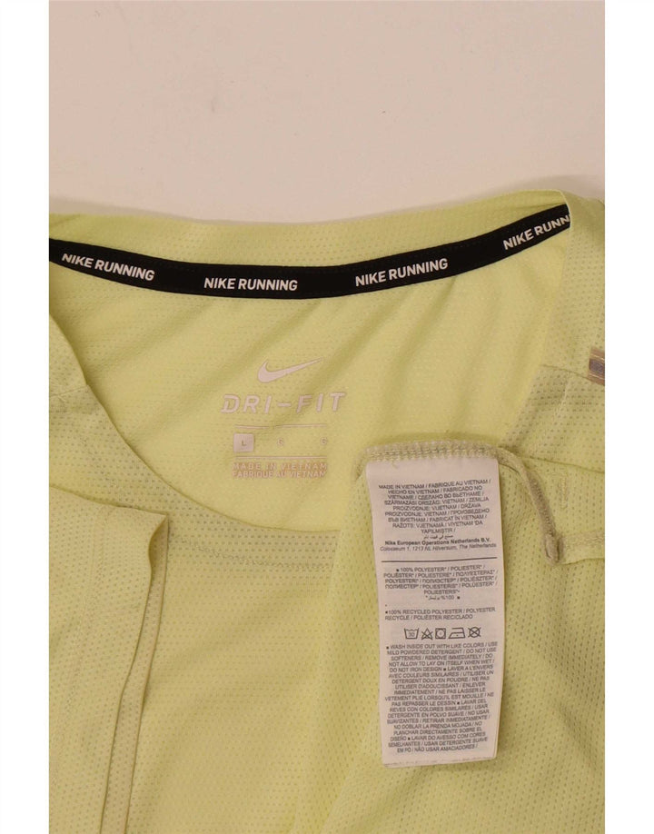 Nike Herre Dri Fit Grafisk T-Shirt Top Stor Gul Polyester