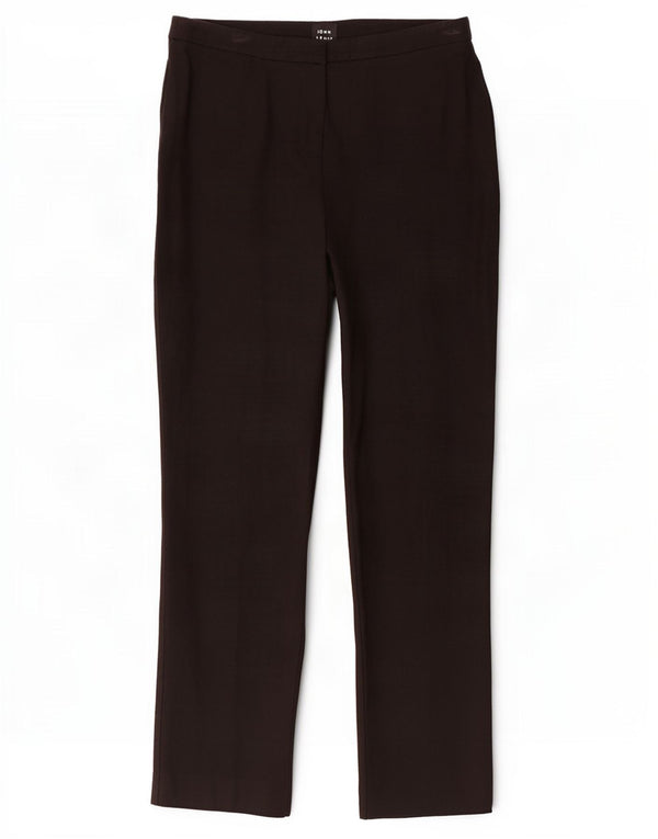 John Lewis Womens Slim Casual Trousers UK 10 Small W30 L27 Black Viscose