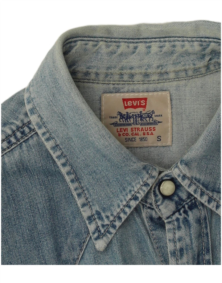 Levi's Denimskjorte til mænd, lille blå bomuld