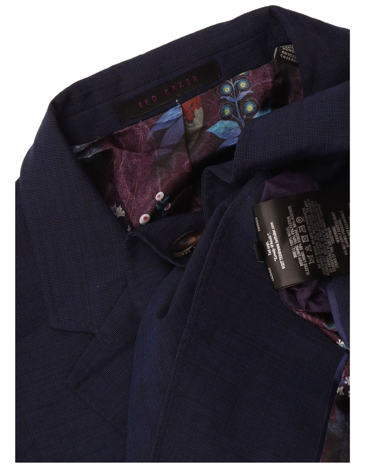 Ted Baker Herre 2 Button Blazer Jacket UK 44 2XL Navy Blue Wool