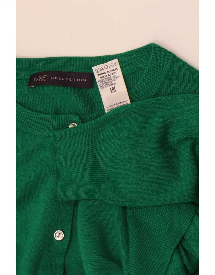 Marks & Spencer Dame Cardigan Sweater UK 14 Large Green Viscose