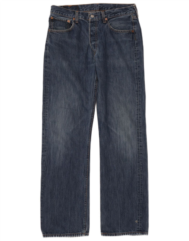 Levi's Herre 501 lige jeans W32 L32 blå bomuld