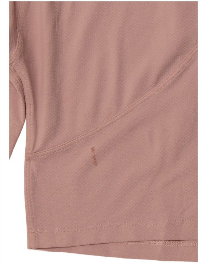 LULULEMON Dame Langærmet Loose Fit Crop Top UK 14 Medium Pink